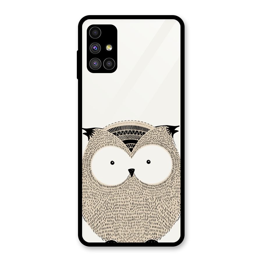 Cute Owl Glass Back Case for Galaxy M51