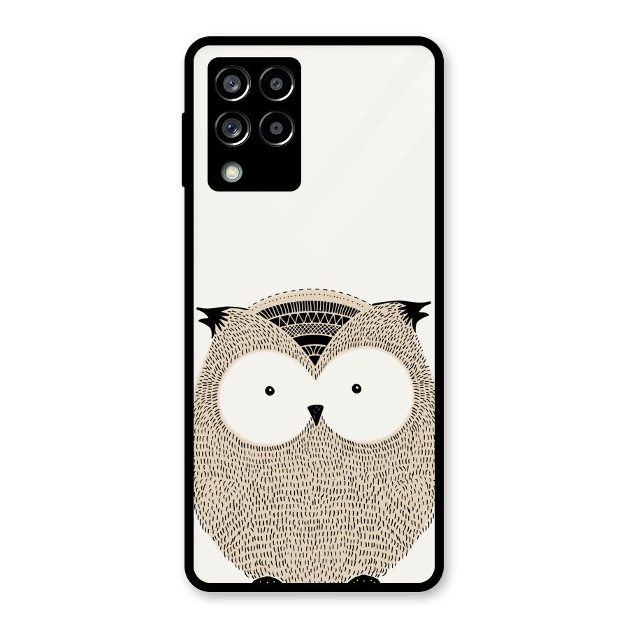 Cute Owl Glass Back Case for Galaxy M53 5G