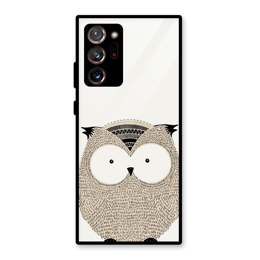 Cute Owl Glass Back Case for Galaxy Note 20 Ultra