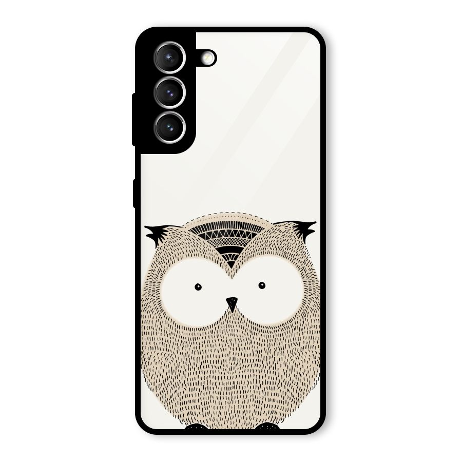 Cute Owl Glass Back Case for Galaxy S21 5G