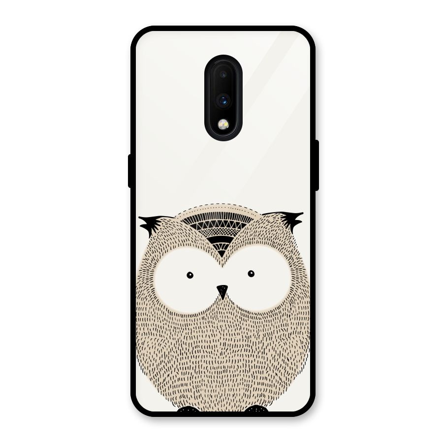 Cute Owl Glass Back Case for OnePlus 7