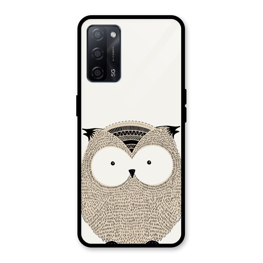 Cute Owl Glass Back Case for Oppo A53s 5G
