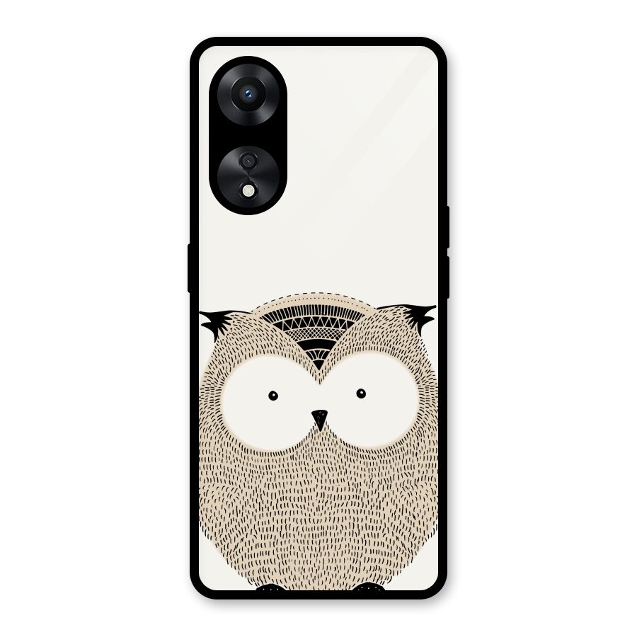 Cute Owl Glass Back Case for Oppo A78