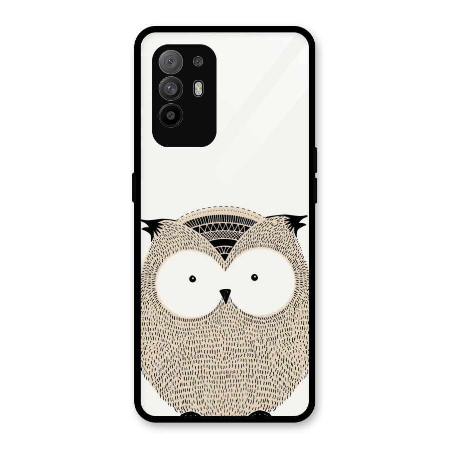 Cute Owl Glass Back Case for Oppo F19 Pro Plus 5G
