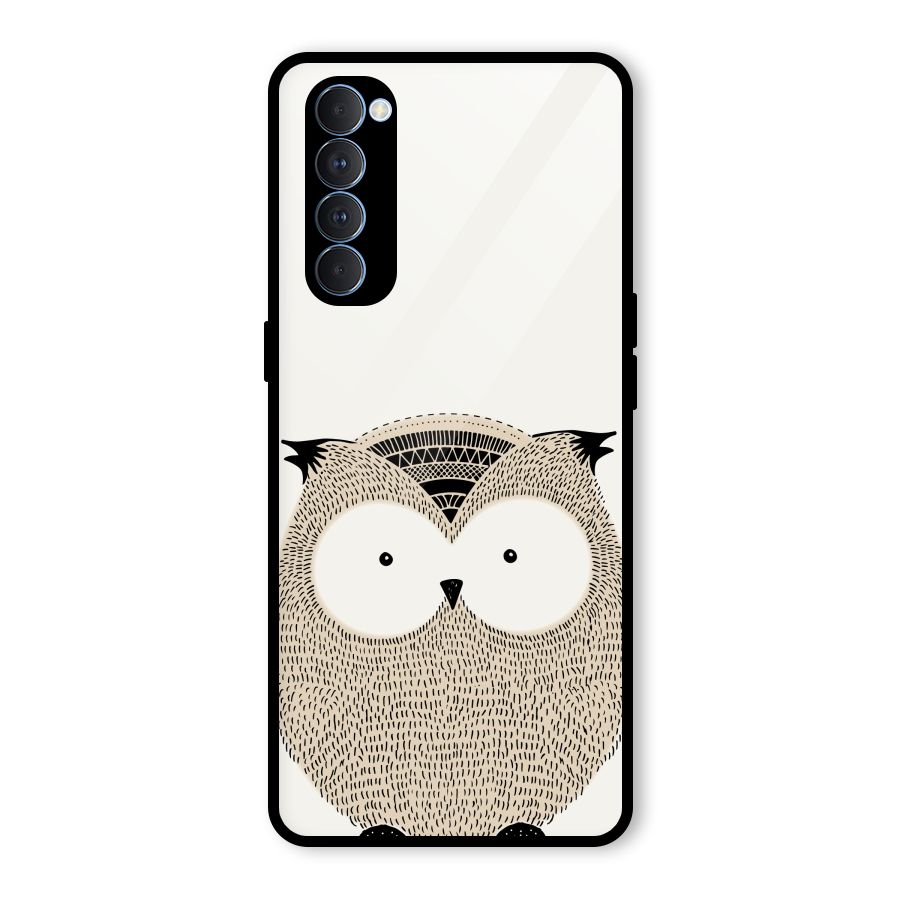 Cute Owl Glass Back Case for Oppo Reno4 Pro