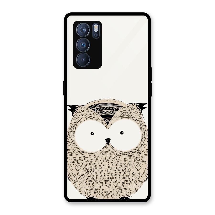 Cute Owl Glass Back Case for Oppo Reno6 Pro 5G