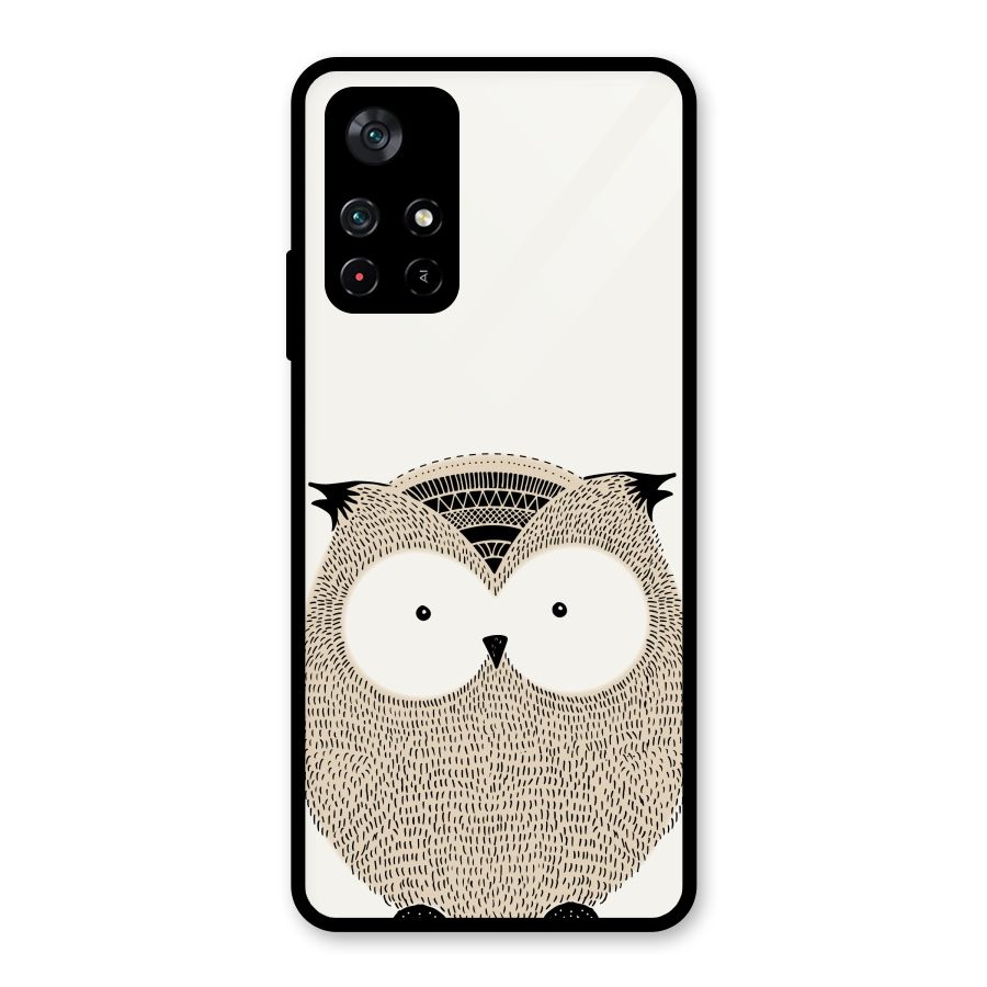 Cute Owl Glass Back Case for Poco M4 Pro 5G