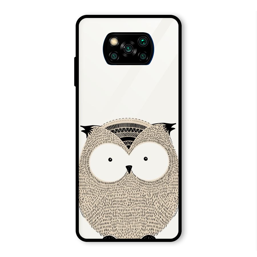 Cute Owl Glass Back Case for Poco X3 Pro
