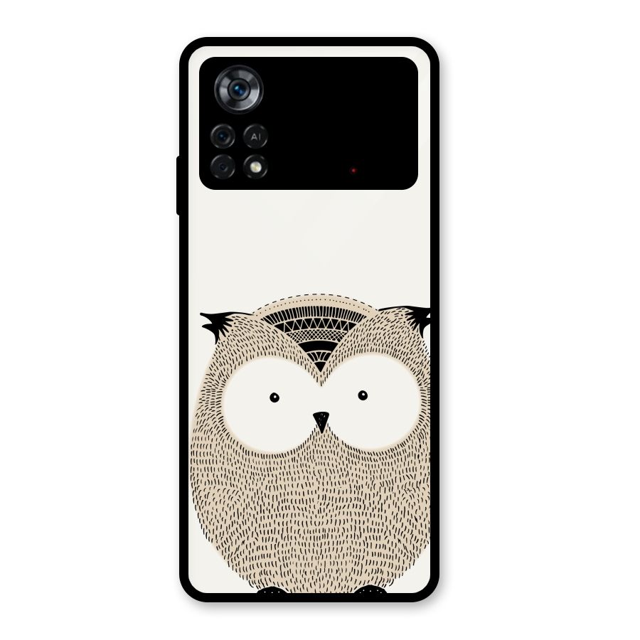 Cute Owl Glass Back Case for Poco X4 Pro 5G