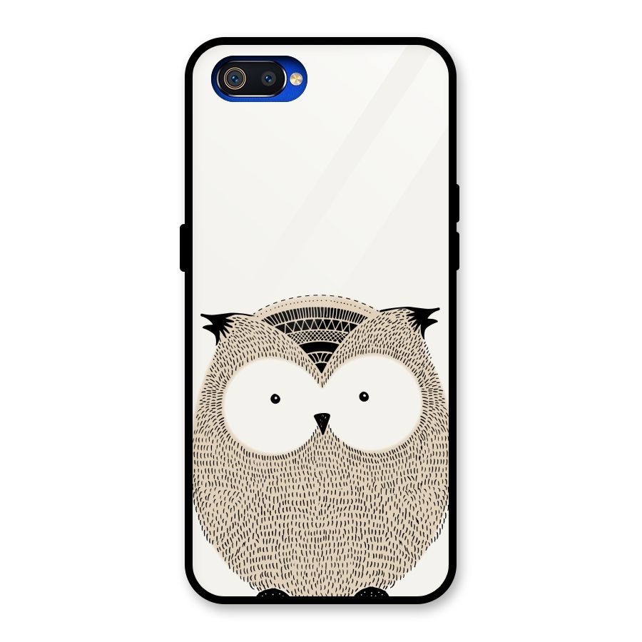 Cute Owl Glass Back Case for Realme C2