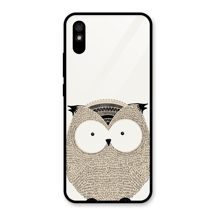 Cute Owl Glass Back Case for Redmi 9i