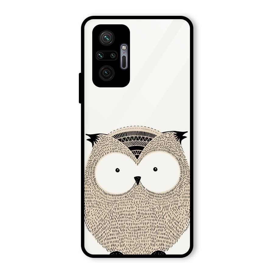 Cute Owl Glass Back Case for Redmi Note 10 Pro