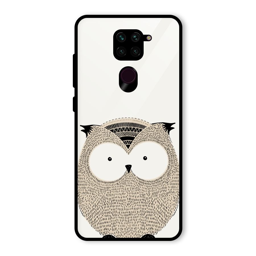 Cute Owl Glass Back Case for Redmi Note 9