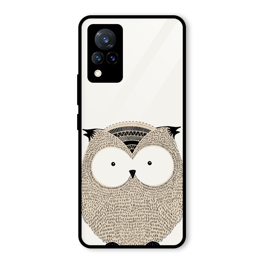 Cute Owl Glass Back Case for Vivo V21 5G