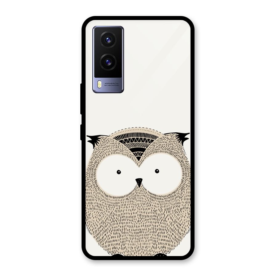 Cute Owl Glass Back Case for Vivo V21e 5G