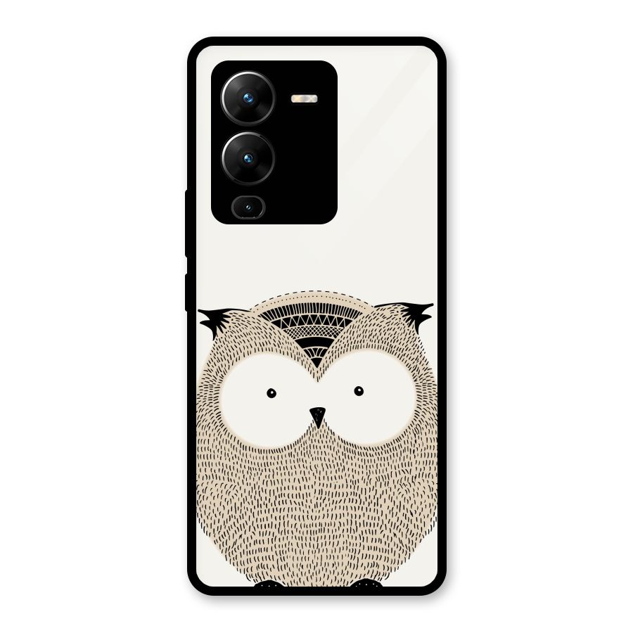 Cute Owl Glass Back Case for Vivo V25 Pro