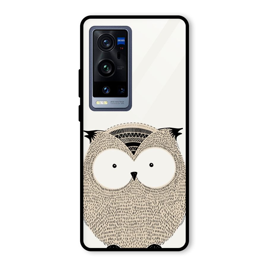 Cute Owl Glass Back Case for Vivo X60 Pro Plus