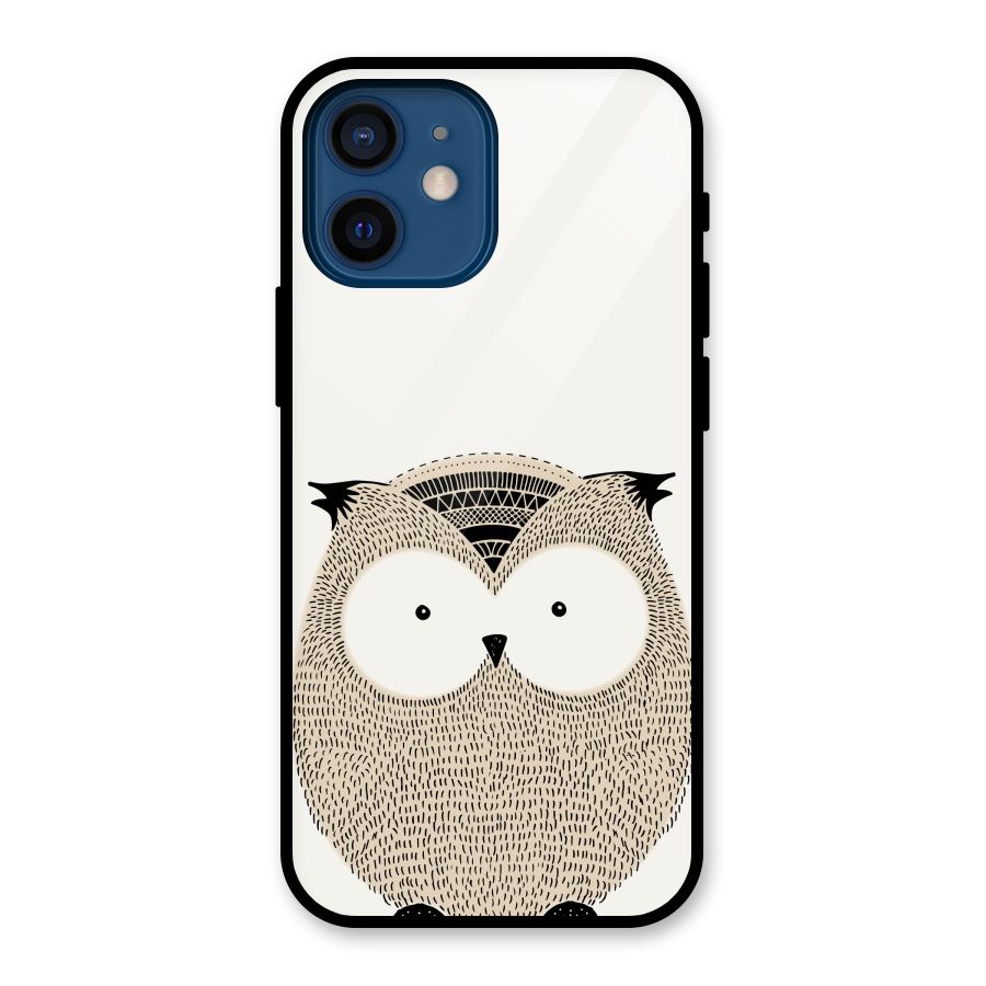 Cute Owl Glass Back Case for iPhone 12 Mini