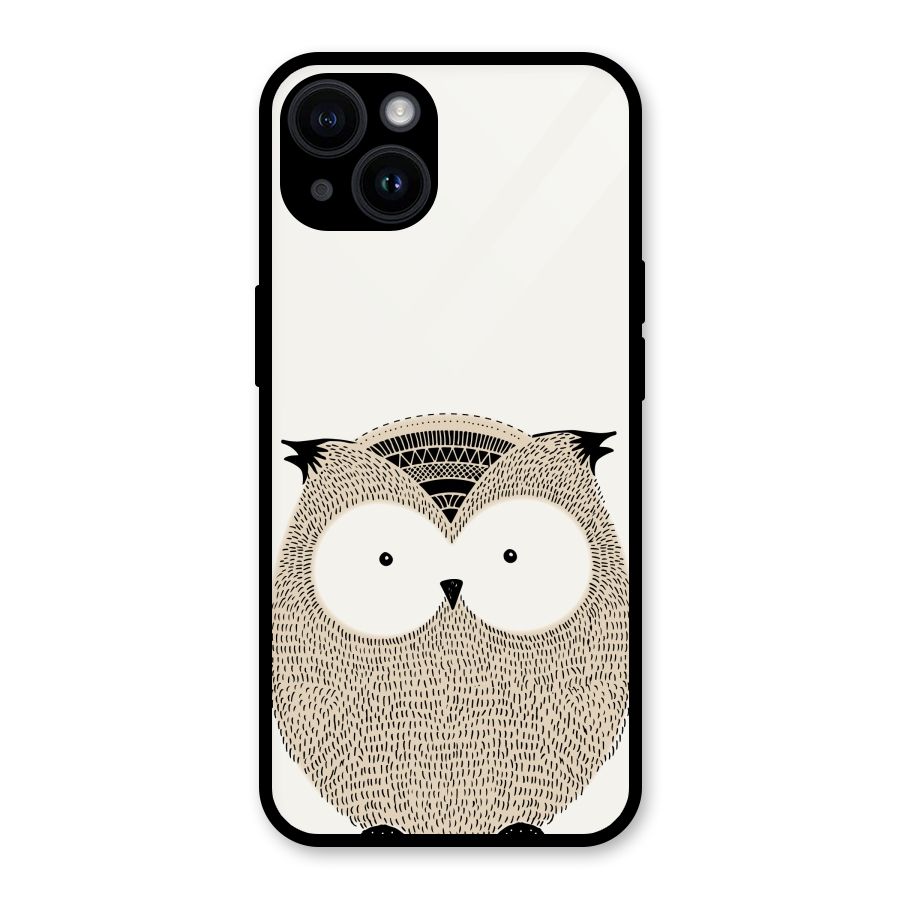 Cute Owl Glass Back Case for iPhone 14