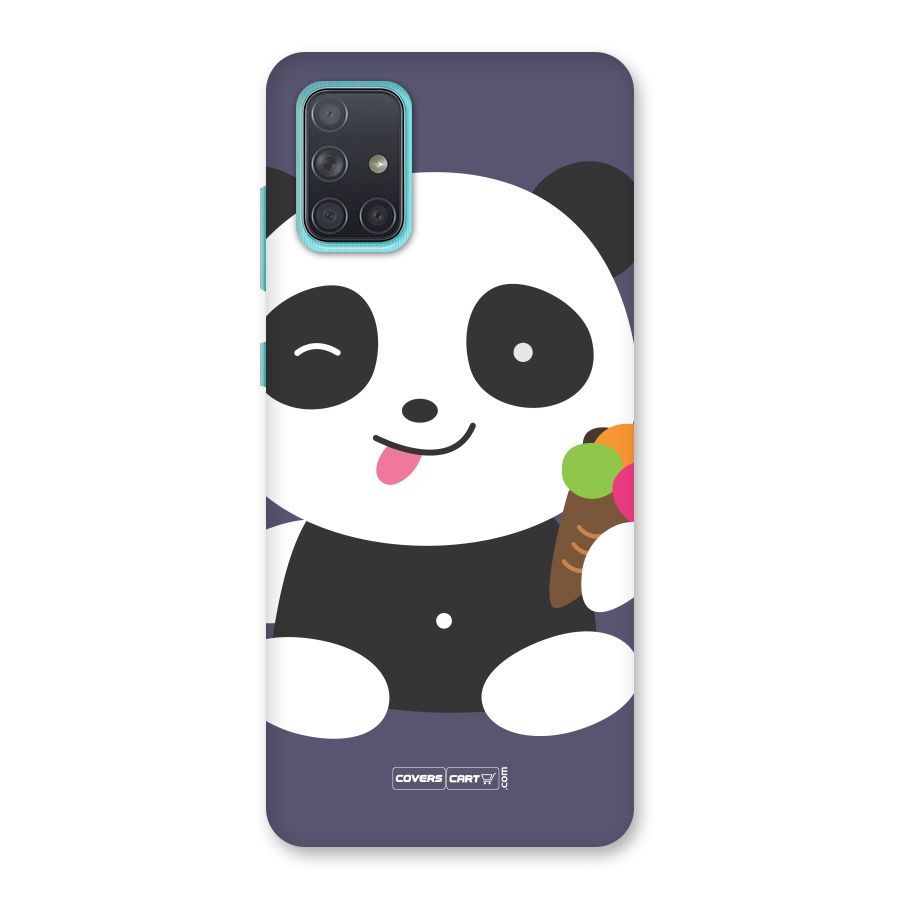 Cute Panda Blue Back Case for Galaxy A71