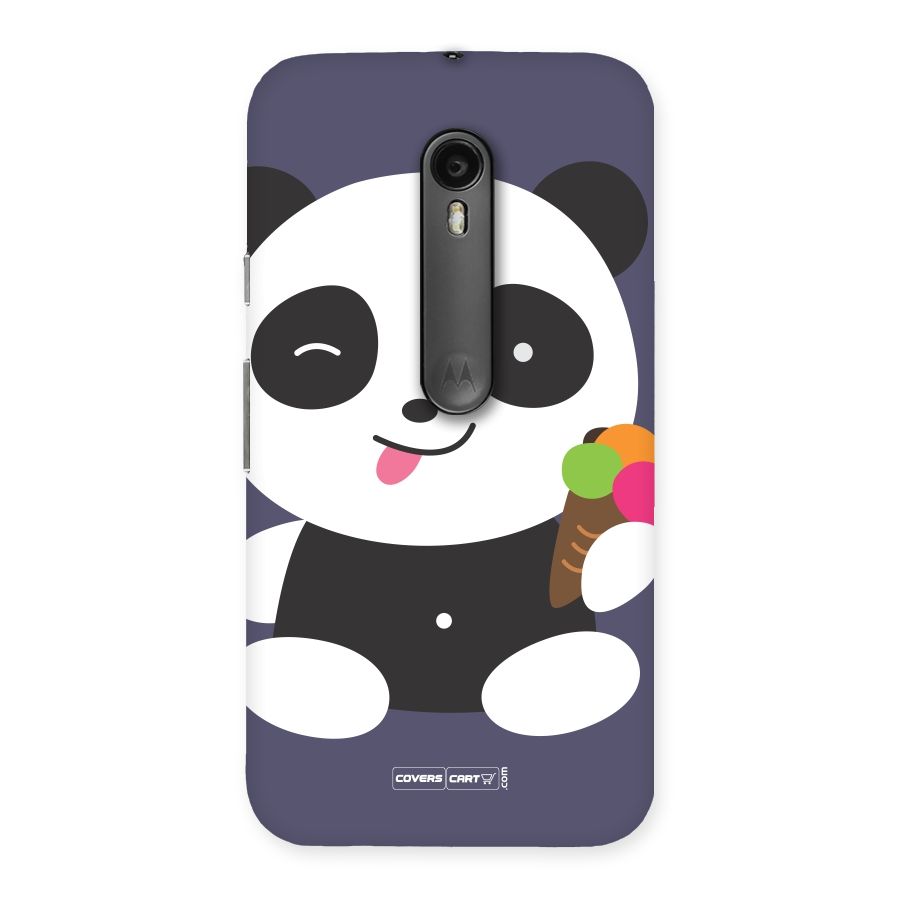 Cute Panda Blue Back Case for Moto G Turbo