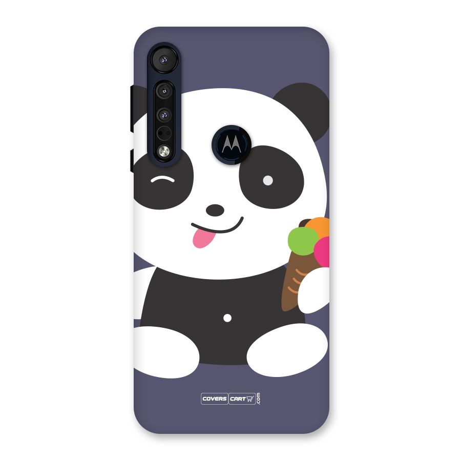 Cute Panda Blue Back Case for Motorola One Macro
