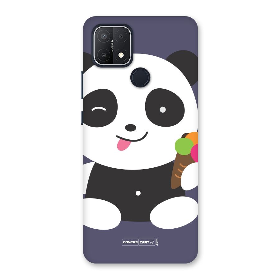 Cute Panda Blue Back Case for Oppo A15