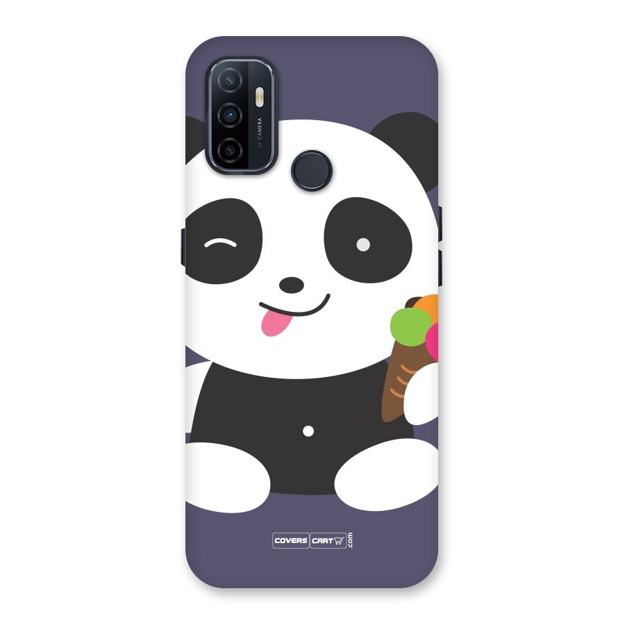 Cute Panda Blue Back Case for Oppo A32