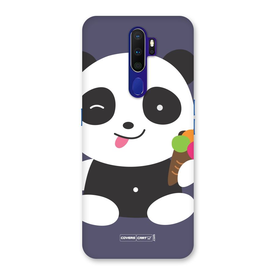 Cute Panda Blue Back Case for Oppo A9 (2020)