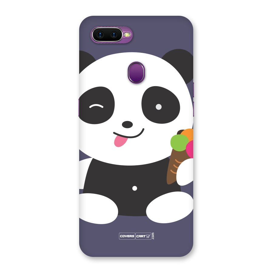 Cute Panda Blue Back Case for Oppo F9