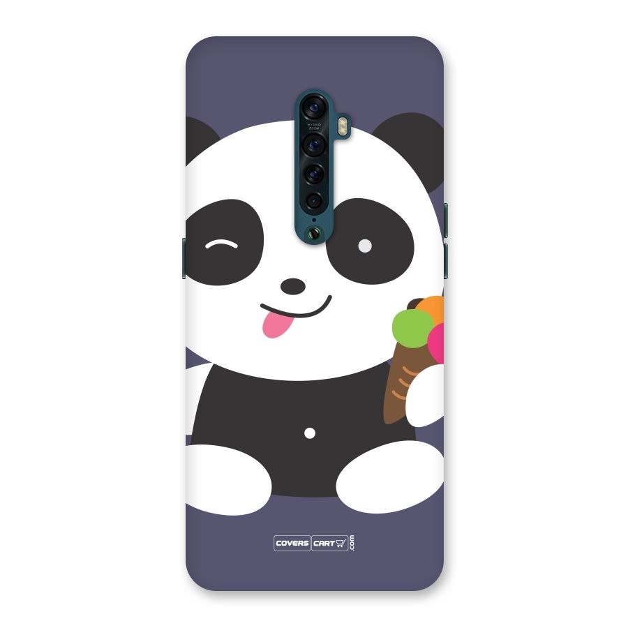 Cute Panda Blue Back Case for Oppo Reno2