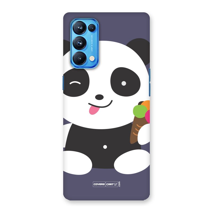 Cute Panda Blue Back Case for Oppo Reno5 Pro 5G