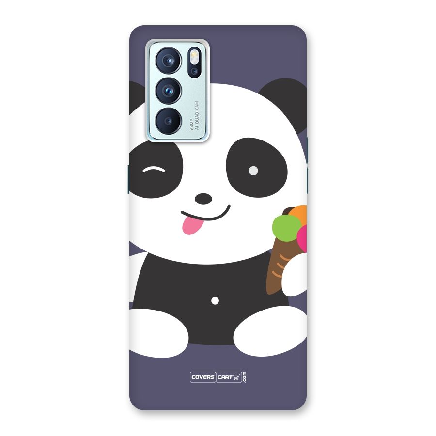 Cute Panda Blue Back Case for Oppo Reno6 Pro 5G