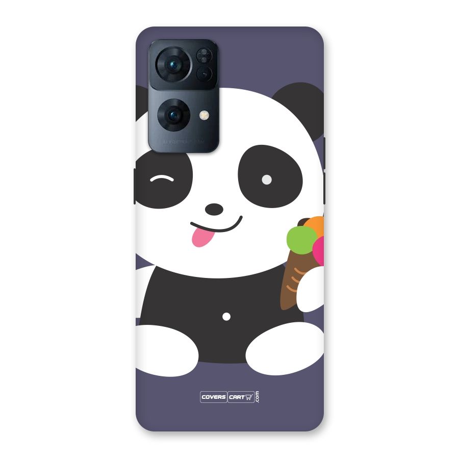 Cute Panda Blue Back Case for Oppo Reno7 Pro 5G