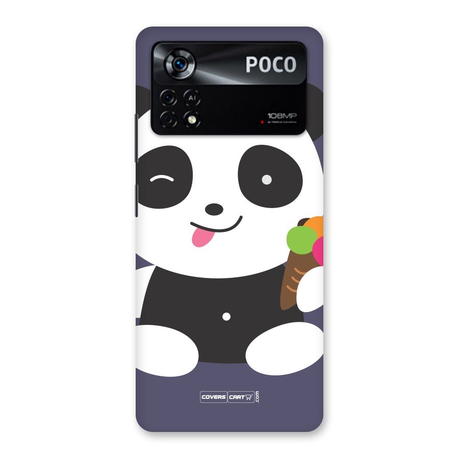 Cute Panda Blue Back Case for Poco X4 Pro 5G