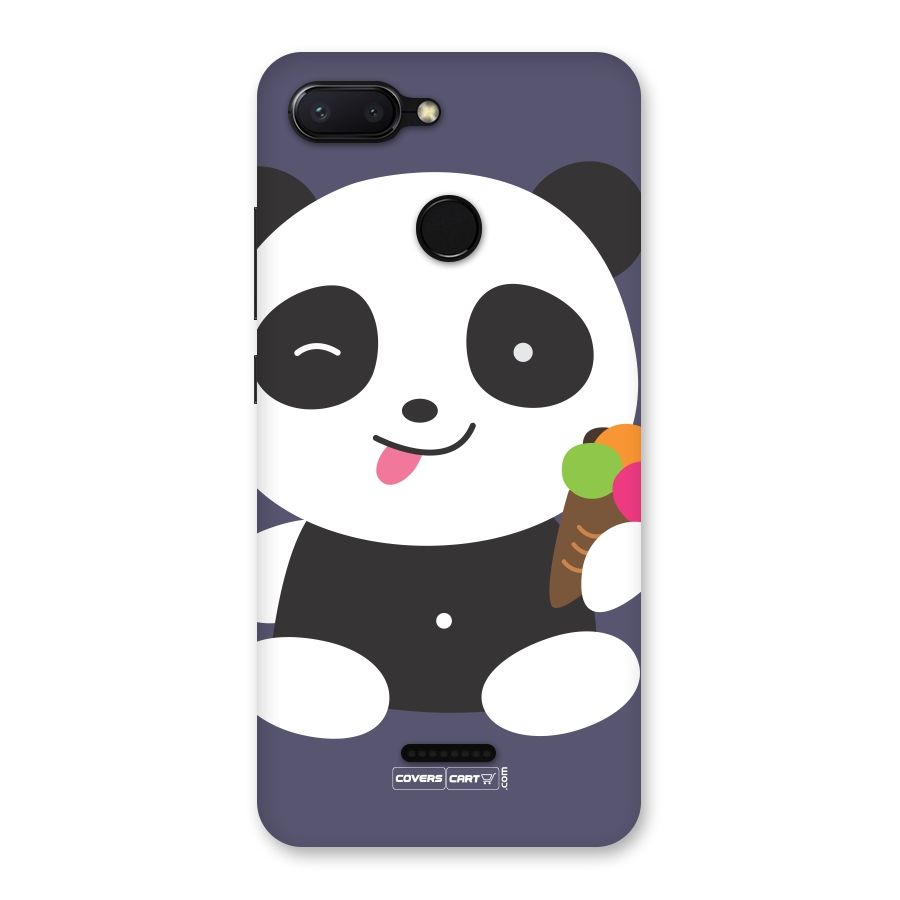Cute Panda Blue Back Case for Redmi 6