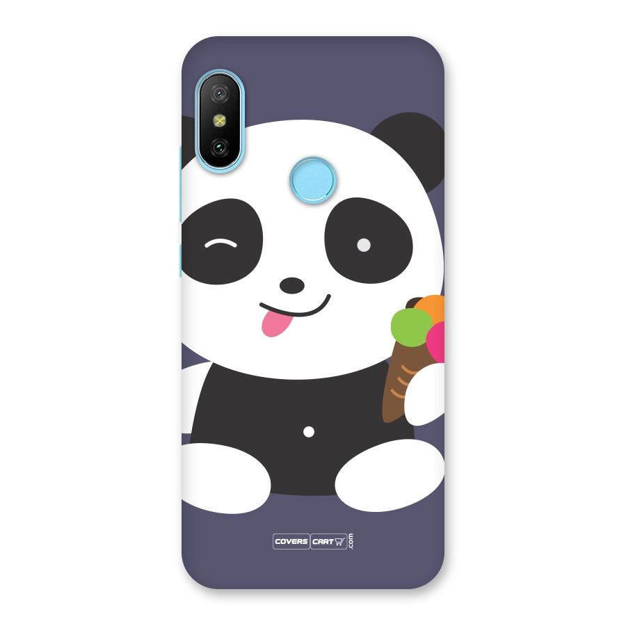 Cute Panda Blue Back Case for Redmi 6 Pro