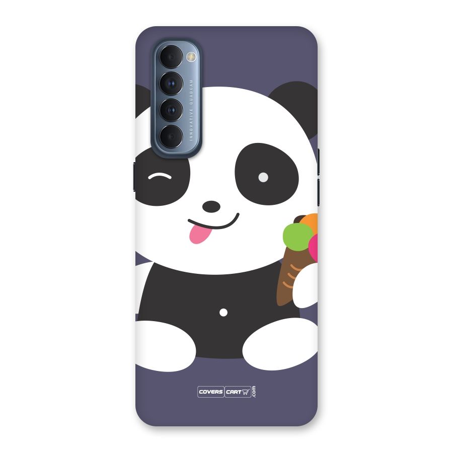 Cute Panda Blue Back Case for Reno4 Pro