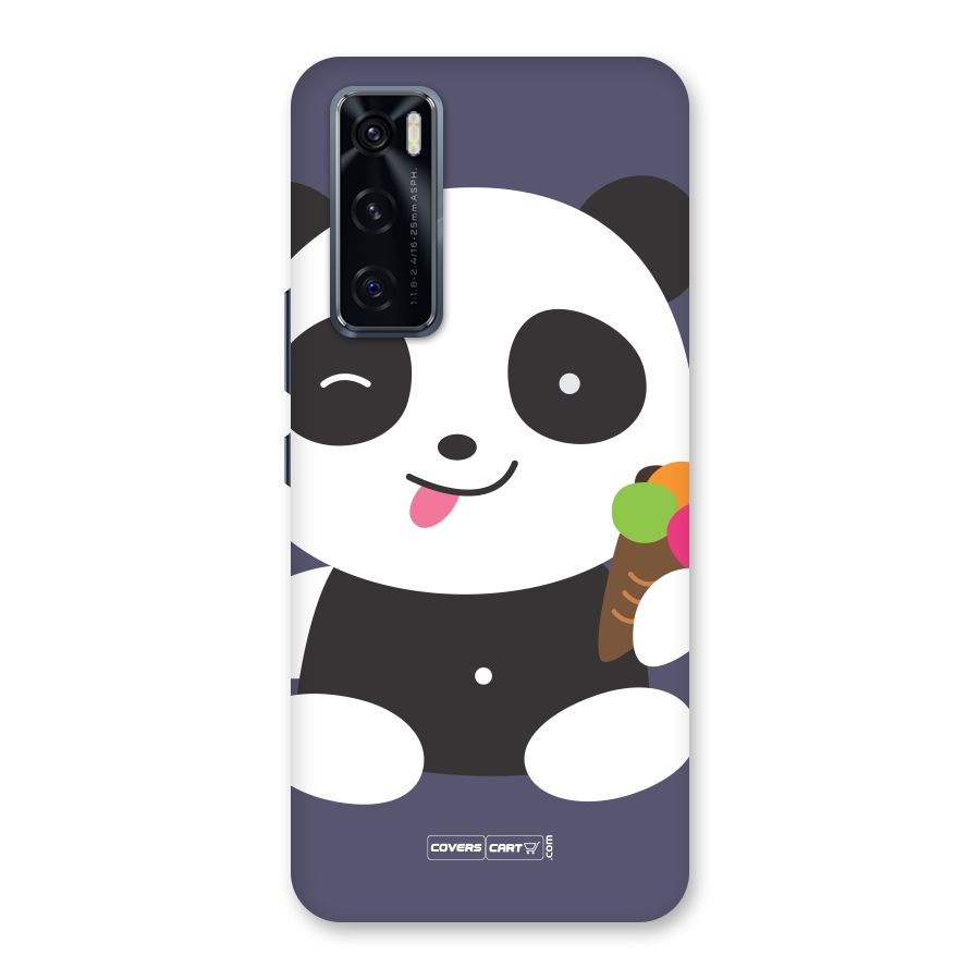 Cute Panda Blue Back Case for Vivo V20 SE