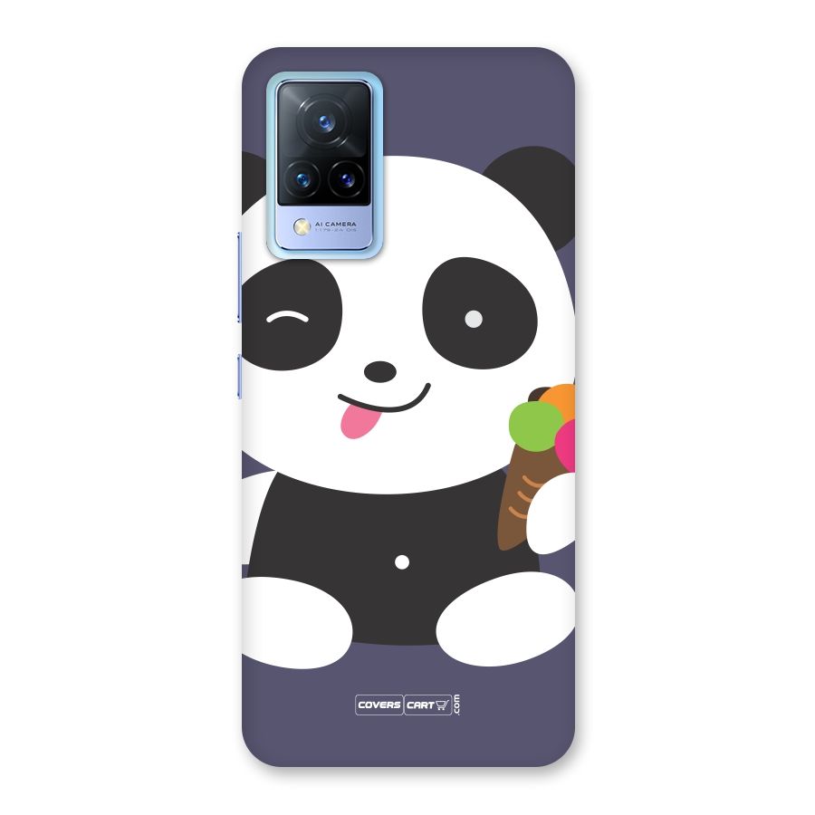 Cute Panda Blue Back Case for Vivo V21 5G