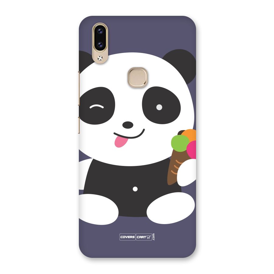 Cute Panda Blue Back Case for Vivo V9 Youth