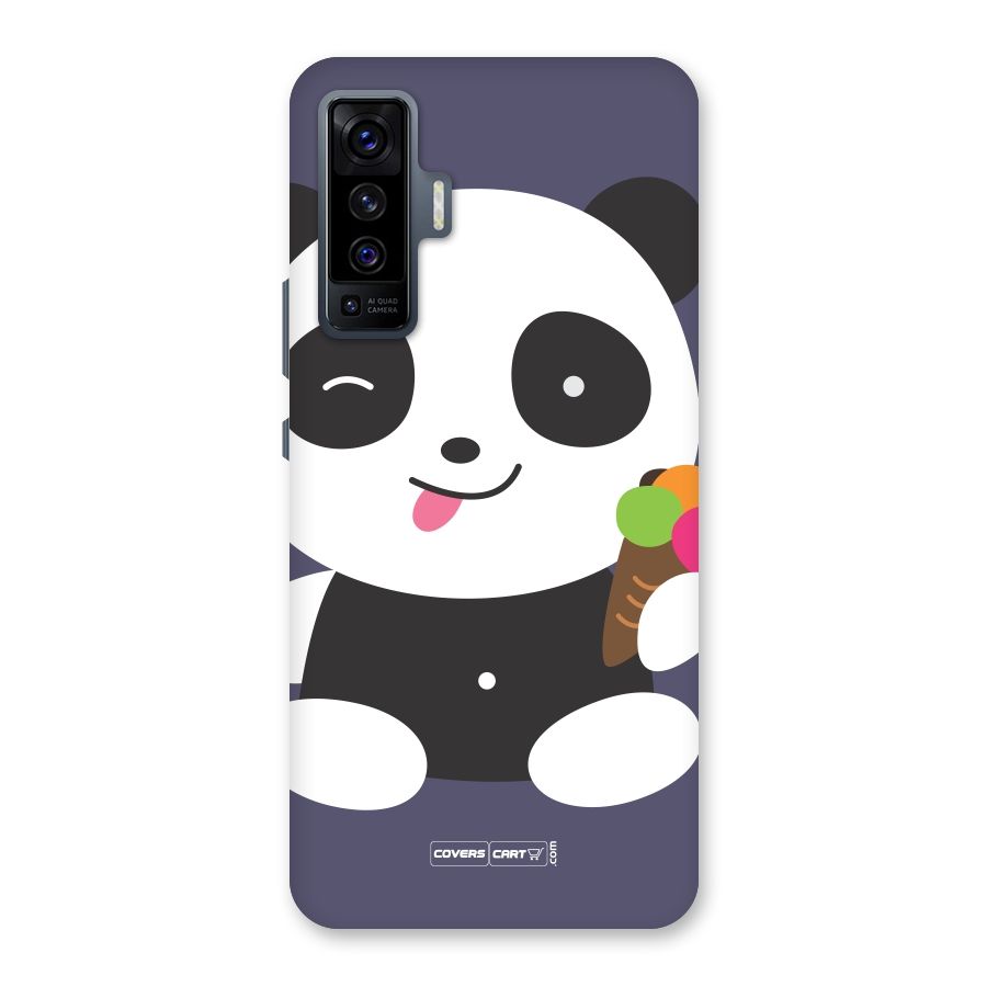 Cute Panda Blue Back Case for Vivo X50