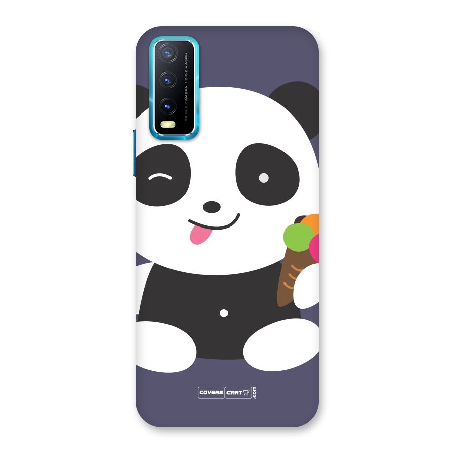 Cute Panda Blue Back Case for Vivo Y20A