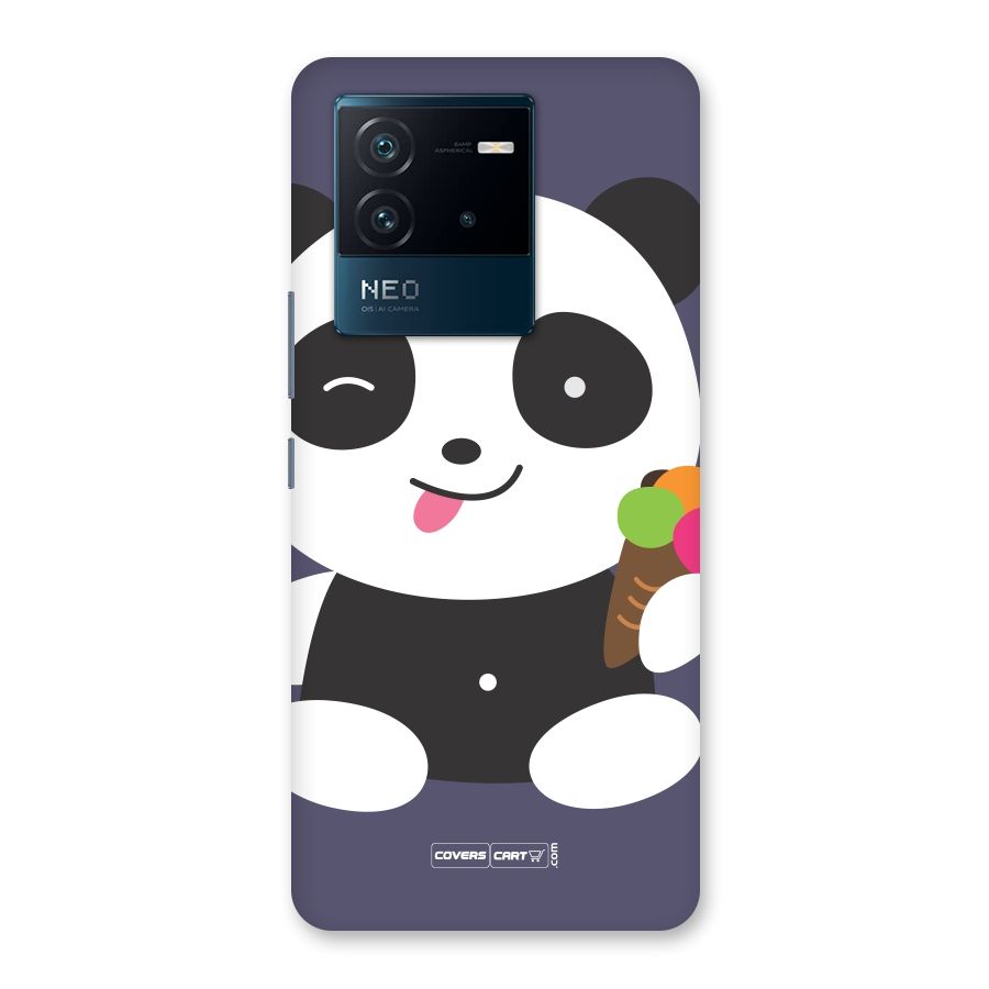 Cute Panda Blue Back Case for Vivo iQOO Neo 6 5G