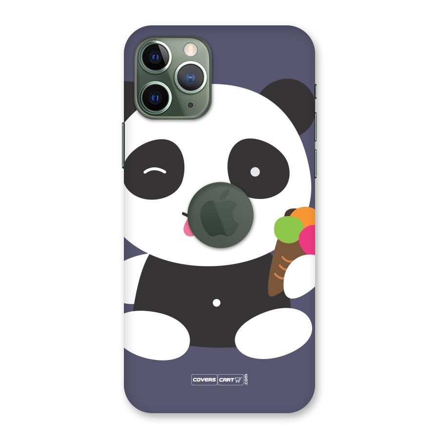 Cute Panda Blue Back Case for iPhone 11 Pro Logo  Cut
