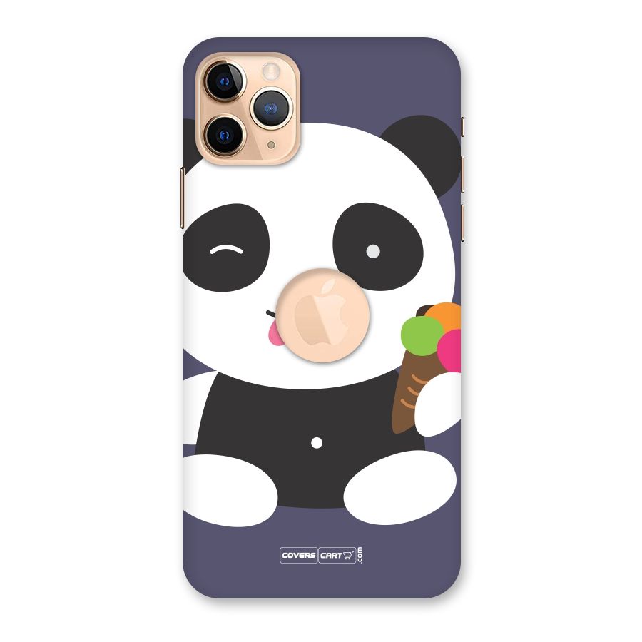 Cute Panda Blue Back Case for iPhone 11 Pro Max Logo Cut