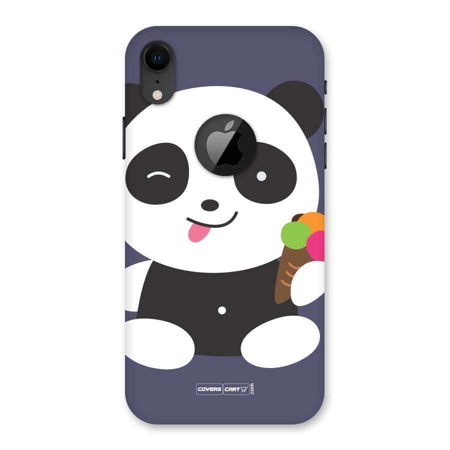 Cute Panda Blue Back Case for iPhone XR Logo Cut