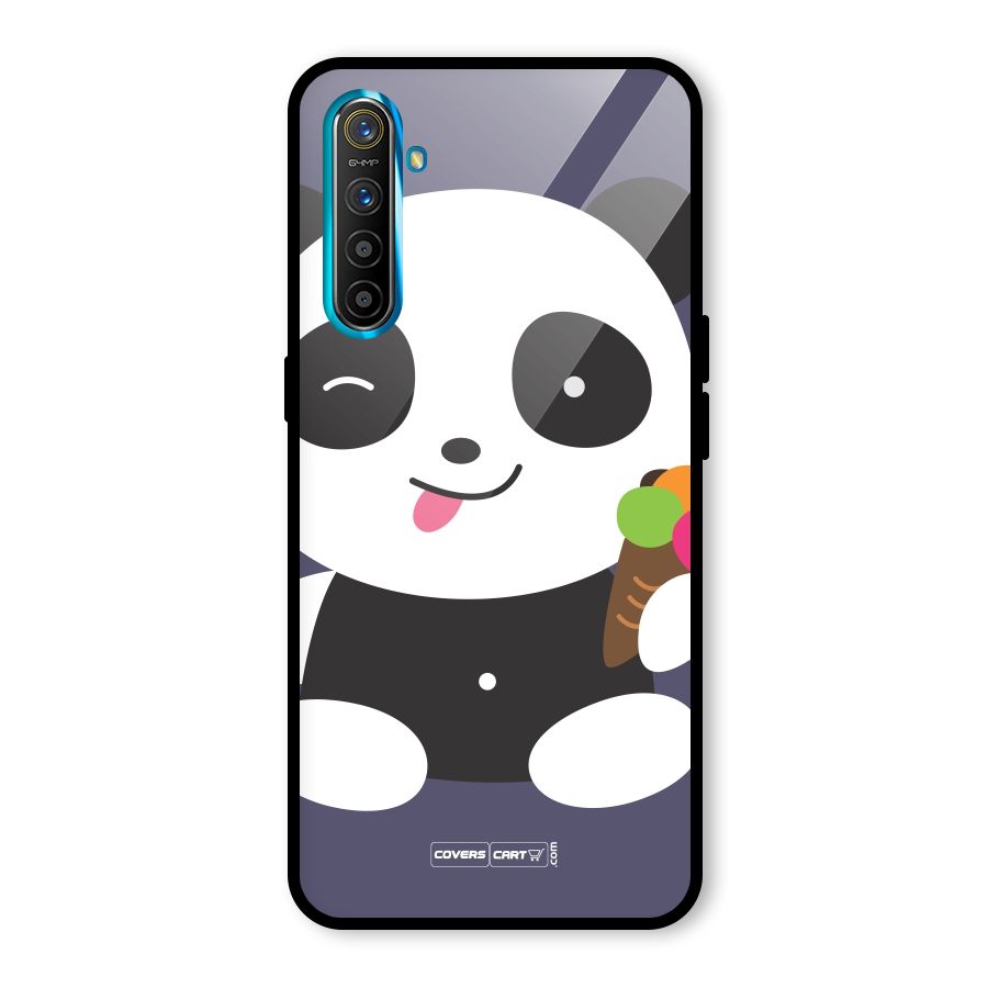 Cute Panda Blue Glass Back Case for Realme X2