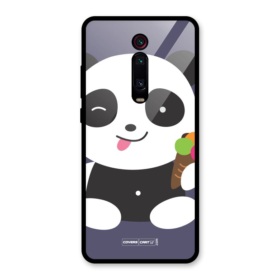 Cute Panda Blue Glass Back Case for Redmi K20 Pro