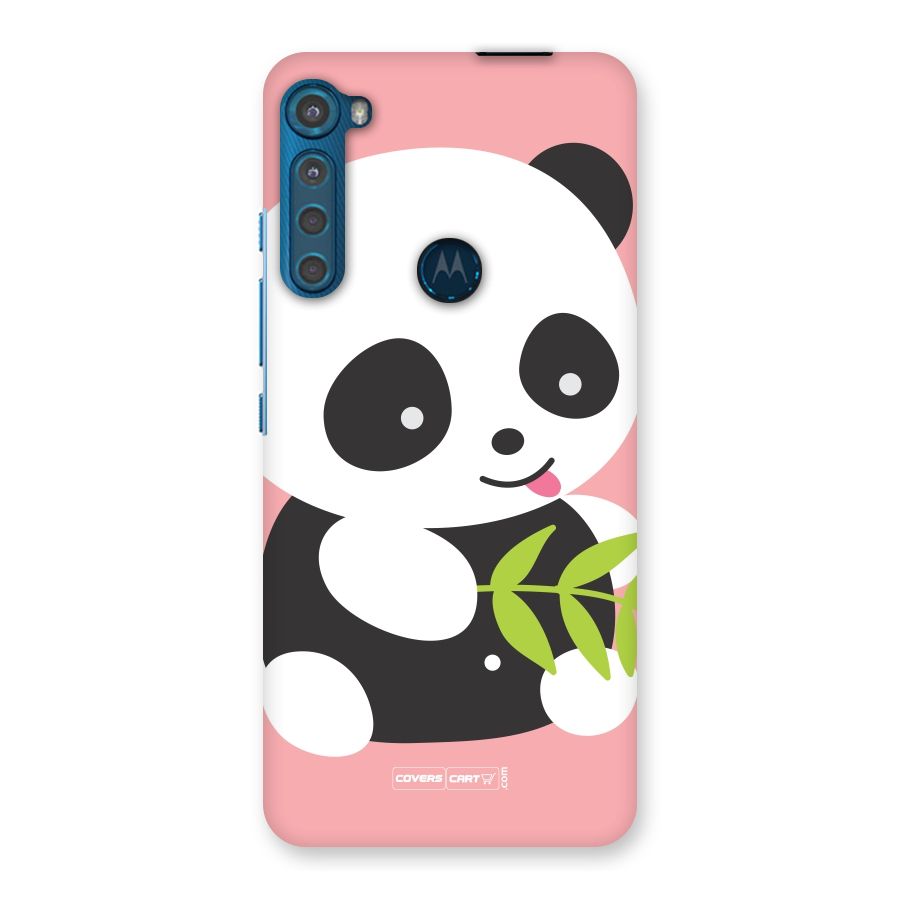 Cute Panda Pink Back Case for Motorola One Fusion Plus
